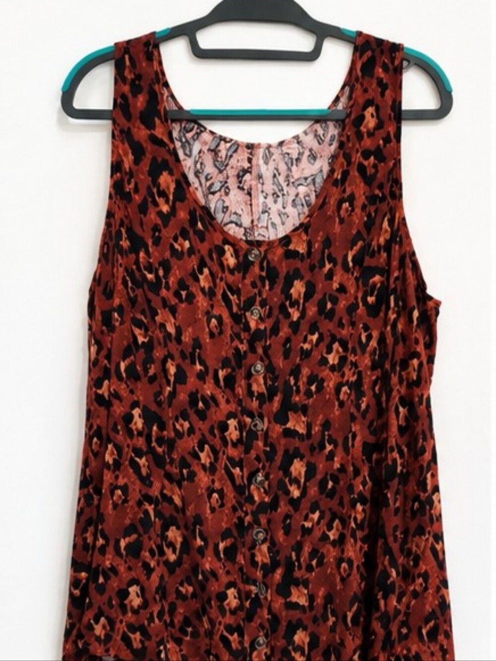 NWT Torrid Leopard Lenny Fit & Flare Button Front Tank, 1X